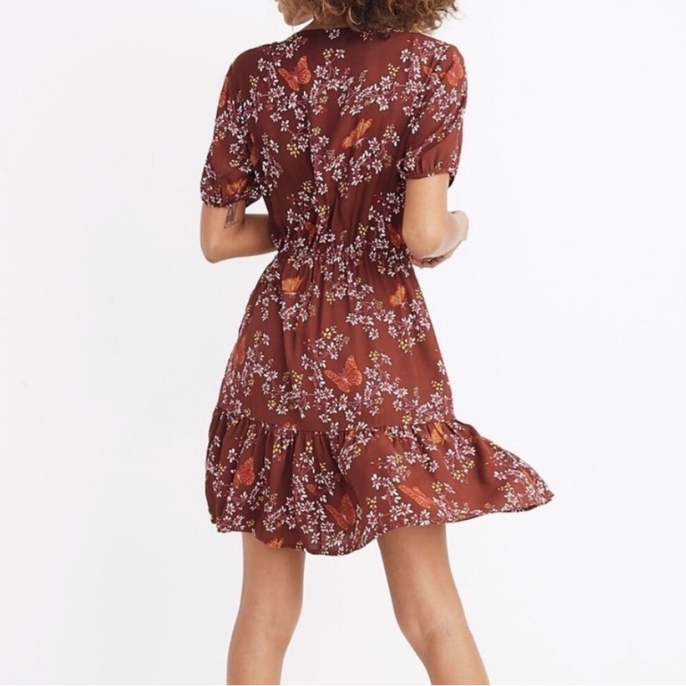 Madewell Ruffle-Wrap Windowbox Floral Dress Sz 8 | Butterfly | Sold Out Style